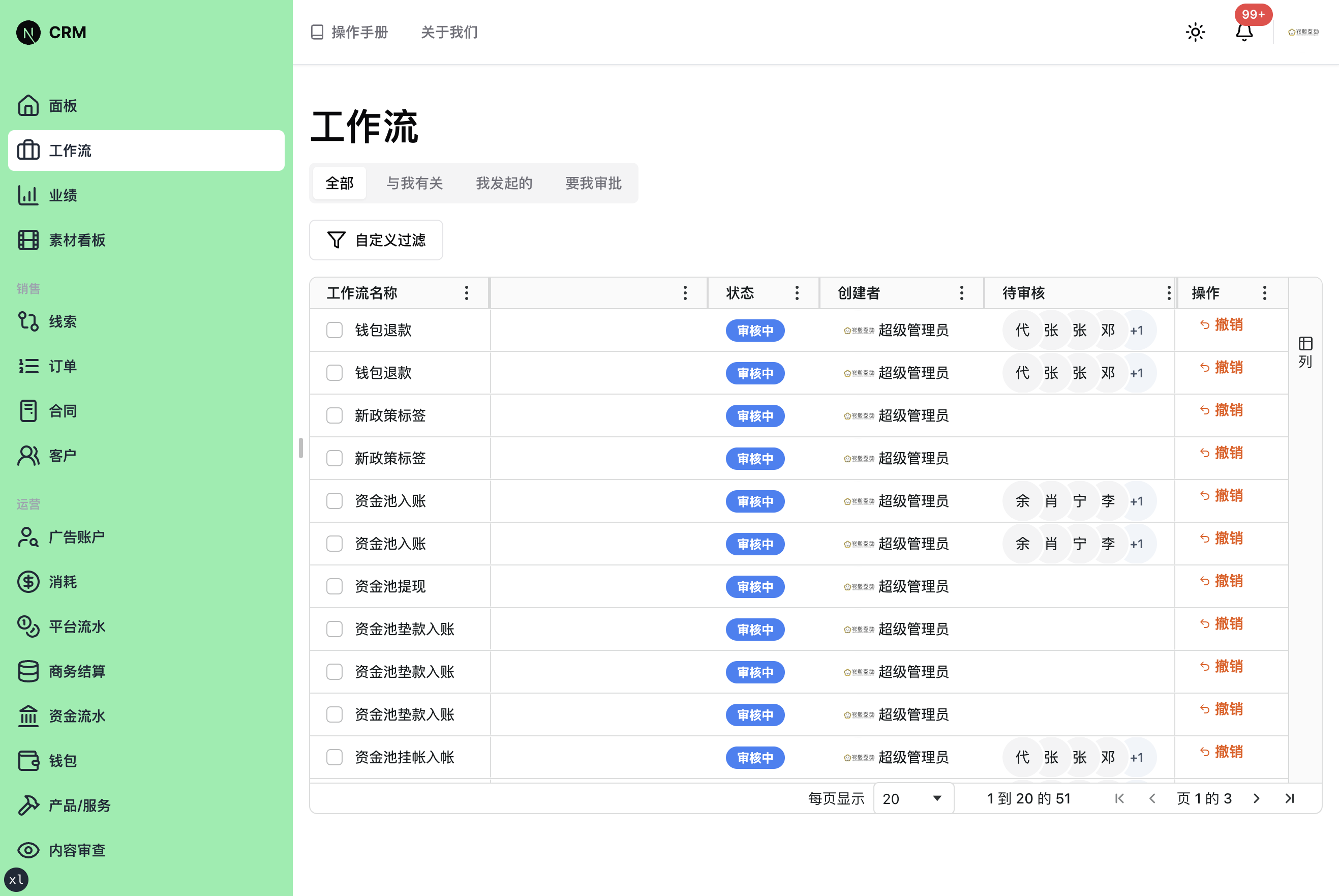 工作流列表回到