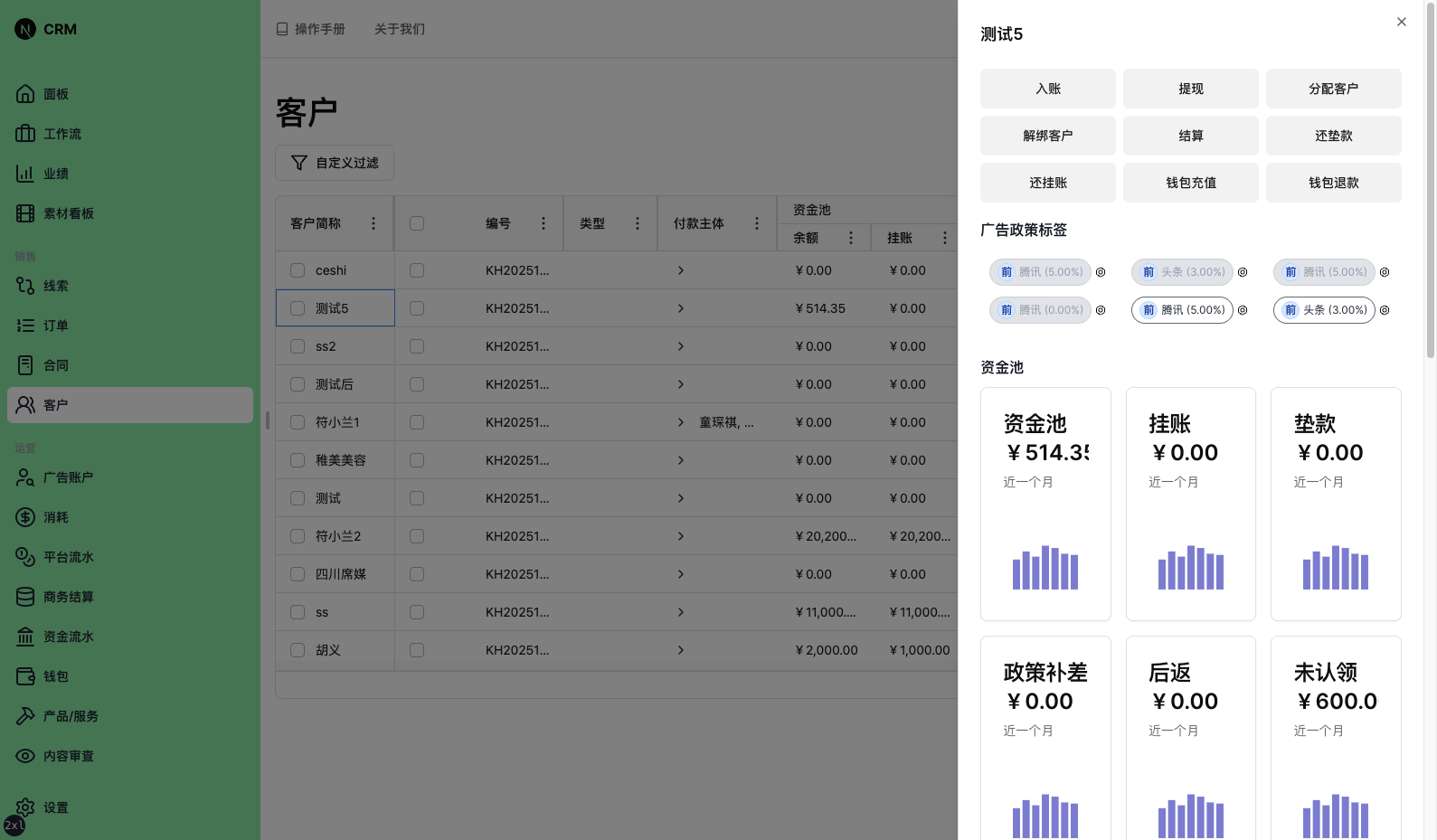 广告政策标签区域详情